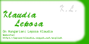 klaudia leposa business card